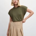 Womens Hoodie Solid Shoulder Pad T-Shirt