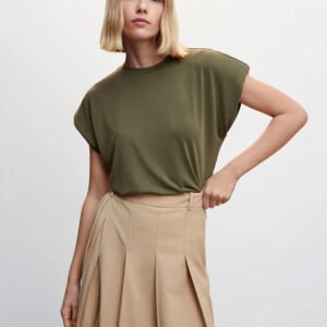 Womens Hoodie Solid Shoulder Pad T-Shirt